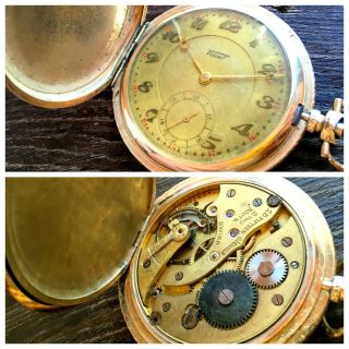 ✩ Antique Tissot Pocket Watch Gold Plated 15 Jewels