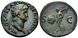 Nero (AD 54 - 68) Outstanding Æ As.  Portrait.  Ancient Roman Bronze Coin. 2