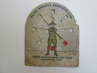 1917 U.  S.  Army & Navy Wwi Semaphore Code Flag Signal Instructor Card