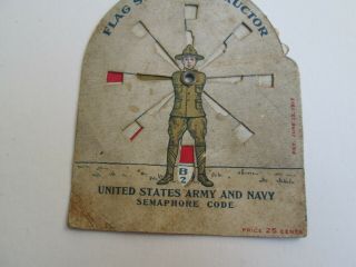 1917 U.  S.  Army & Navy WWI Semaphore Code Flag Signal Instructor Card 5
