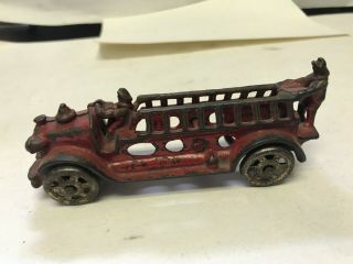 Antique Vintage Ac Williams Cast Iron Fire Truck 5 " With Metal Wheels