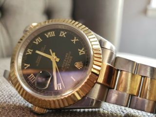 Vintage Rolex Oyster Perpetual Datejust 18k 218238 Mens