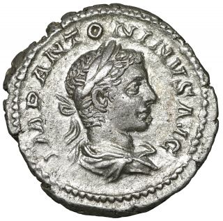 Elagabalus Ar Denarius Old Ancient Roman Silver Coin Rome Empire Imperial