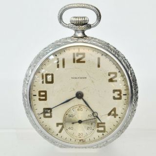 Waltham 16 Size Open Face Pocket Watch in a Illinois Spartan Case Running 2