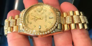 Rolex Day - Date President 36MM 18K YELLOW Gold Diamonds everywhere 1803 Vintage 4