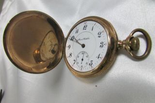 1905 Illinois 17j Gold Filled 16s Full Hunter Lever Set Pocket Watch As - Is 5c2