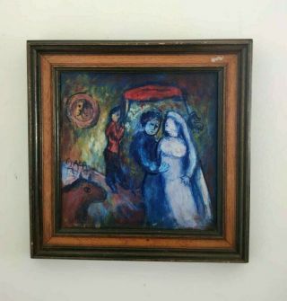 Rare Ancient Oil Painting Marc Chagall Picasso Style French Old Master