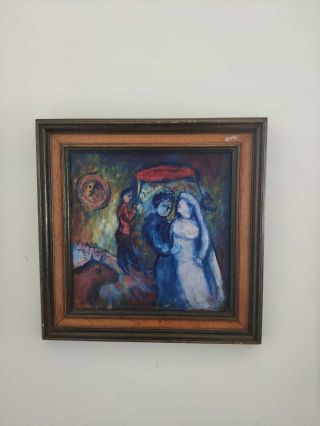 rare Ancient oil painting Marc Chagall PICASSO Style french old master 2