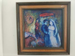 rare Ancient oil painting Marc Chagall PICASSO Style french old master 5