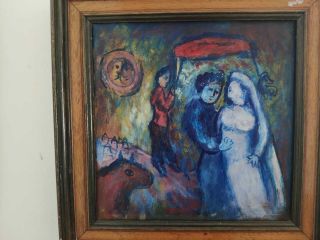 rare Ancient oil painting Marc Chagall PICASSO Style french old master 6