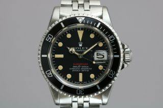 Rolex Submariner 1680 “red Sub” Vintage Automatic Dive Watch Circa 1970s