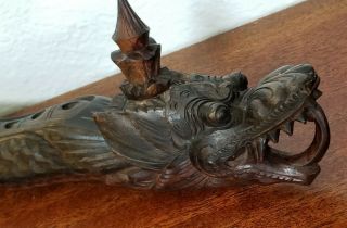 19th/20th C.  Chinese Antique Hand Carved Dragon Flute,  W/ Provenance.