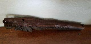 19th/20th C.  Chinese Antique Hand Carved Dragon Flute,  w/ provenance. 8