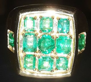 35.  4 GRAMS MEN ' S 18K SOLID GOLD COLOMBIAN EMERALD RING 4