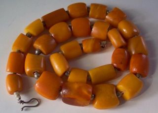 Vintage Amber Bead Necklace - 20 " - 59 Grams