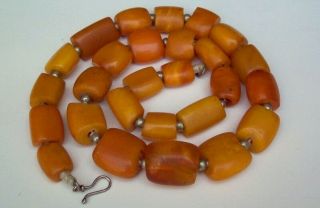 Vintage Amber Bead Necklace - 20 