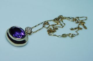 H Stern 18K Gold Amethyst Diamond Necklace Designer Signed 4
