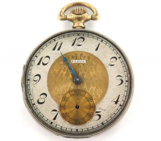 1922 Elgin 12s 17j Slim Line Pocket Watch Movement And Dial.