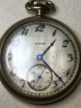 Antique Elgin Pocket Watch 18s Swing - Out Case 15j Running