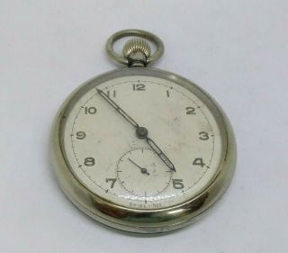 Vintage Swiss Military Pocket Watch 37085 Hand - Winding Sub Second White Dial