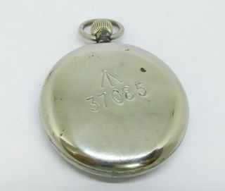 VINTAGE SWISS MILITARY POCKET WATCH 37085 HAND - WINDING SUB SECOND WHITE DIAL 2