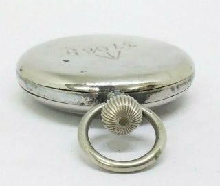 VINTAGE SWISS MILITARY POCKET WATCH 37085 HAND - WINDING SUB SECOND WHITE DIAL 3