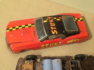 Vintage Tin Litho FORD MUSTANG MACH 1 STUNT CAR A101 2