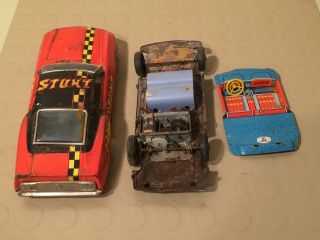 Vintage Tin Litho FORD MUSTANG MACH 1 STUNT CAR A101 7