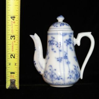 Strawflower Blue Onion Miniature Dometop Coffee Pot German Porcelain 1890