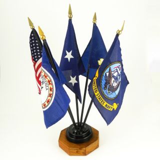 Us Navy Admiral James A.  (ace) Lyons Jr. ,  Desktop Flags Set - Estate Of Lyons