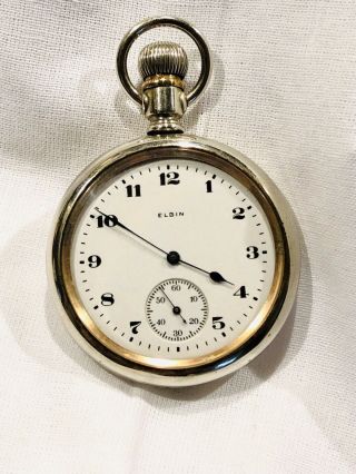 Antique Elgin Pocket Watch 16s 15j 1923 Runs