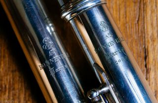 Antique Bonneville 2099 French Professional Silver Head Flute c.  1890 3