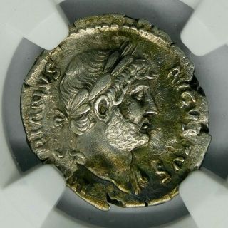 Ngc Xf.  Hadrian 117 - 138 Ad.  Roman Denarius.  Toned Silvering Ancient Coin.