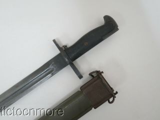 Wwii Us M1 Garand Fighting Knife Bayonet Ufh Ordnance Bomb & Scabbard