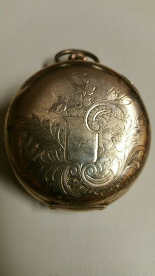 Antique Victorian Elgin Gold Filled Hunter Case Pocket Watch Has Missing Parts