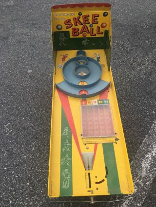 Vintage Marx Automatic Score Tin Skee Ball Game - 1950s 2