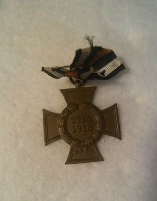 Wwi Ww1 German Hindenburg Cross,  Medal,  1914 1918,  Honor,  Decoration,  Pforzheim,  H5