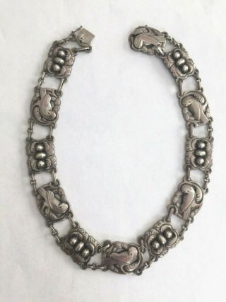 Vintage Art Nouveau Georg Jensen Dove Sterling Silver 925 Necklace 17