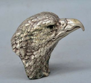 Aaa Collectable Antique Tibet Silver Hand - Carved Hawk Head Delicate Vivid Statue