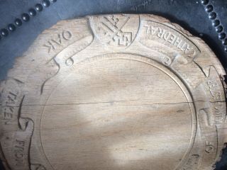 VICTORIAN BREAD BOARD ANCIENT OAK NAVE ROOF WINCHESTER CATHEDRAL1086.  1896 REFURB 4