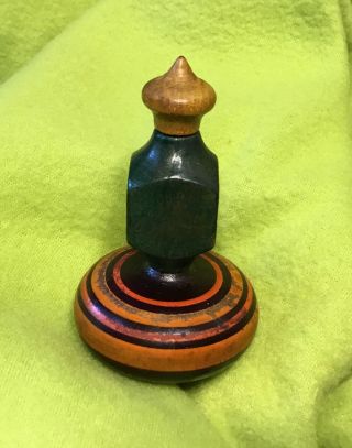 Vintage & Antique Wooden Spinning Top Dated & Patented July 1899