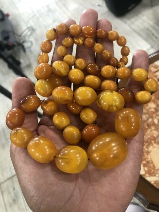 Antique natural amber Necklace 72g 3