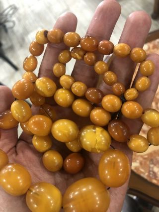Antique natural amber Necklace 72g 4