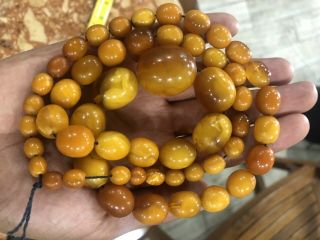 Antique natural amber Necklace 72g 5