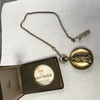 Vintage Sears Roebuck Co.  Minute Man Hunter Case Pocket Watch & Box