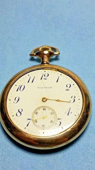 1905 Waltham Pocket Watch,  7j. ,  Size 12s,  Gold - Filled 14413931 20 Years