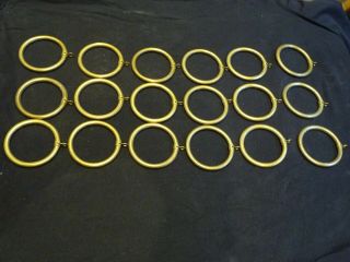 Vintage Brass Curtain Rings - Opening For Curtain Pole Is 2 " Approx