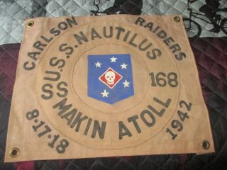 Wwii Uss Nautilus Usmc Makin Island Marine Raiders Bar/barracks Wall Flag