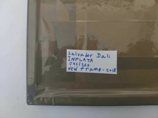Old Ancient framed Salvador Dali signed print melted clock Lithography 8
