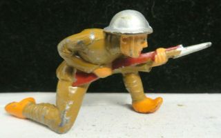 Vintage Manoil Lead Toy Soldier Rare Kneeling With Bayonet M - 066